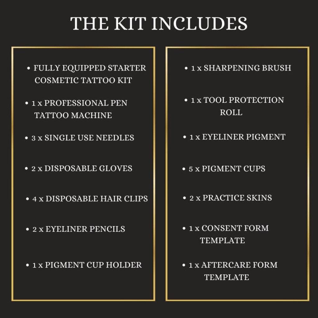 List of things that includes in Kit